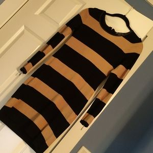 INC dress or tunic with zipper and leather detail.